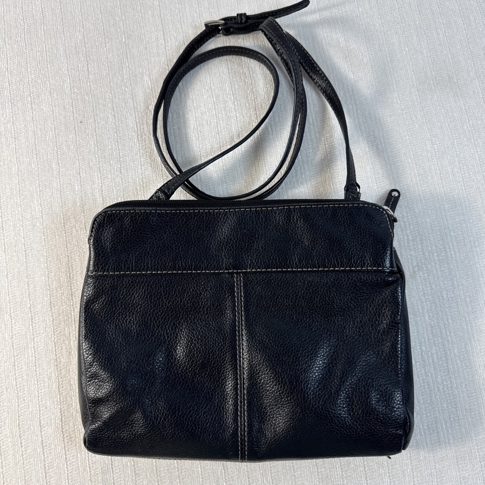 Tignanello Small Black Leather Crossbody  Organizer